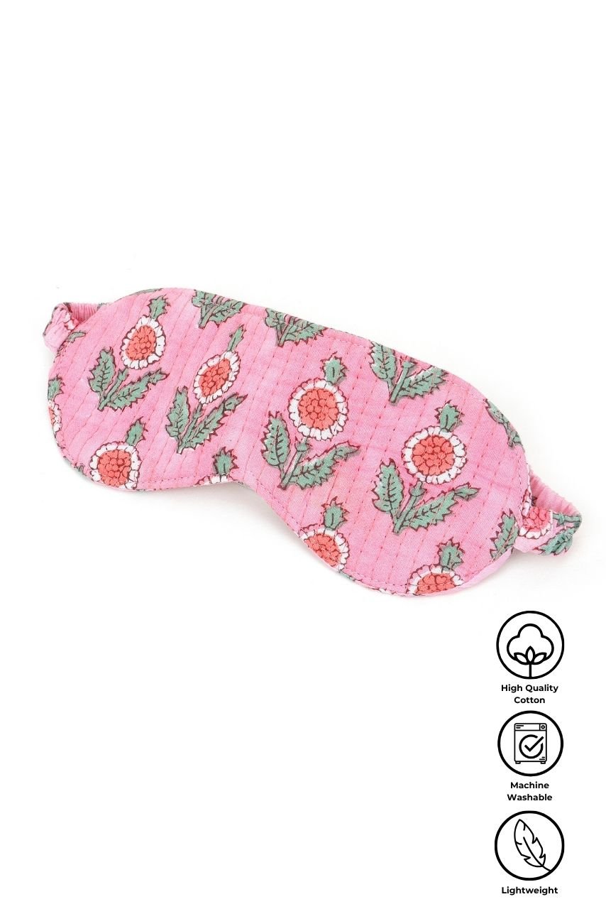 Cotton Eye Mask - Blush Pink - Hi Handmade