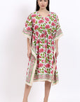 Cotton Kaftan Cover Up - Pink - Hi Handmade