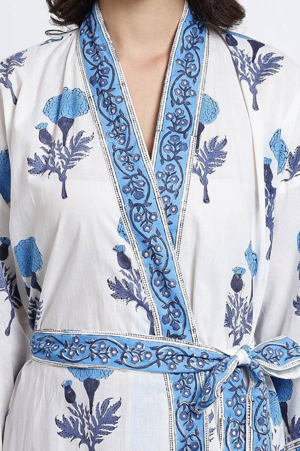 Cotton Kimono - Blue - Hi Handmade