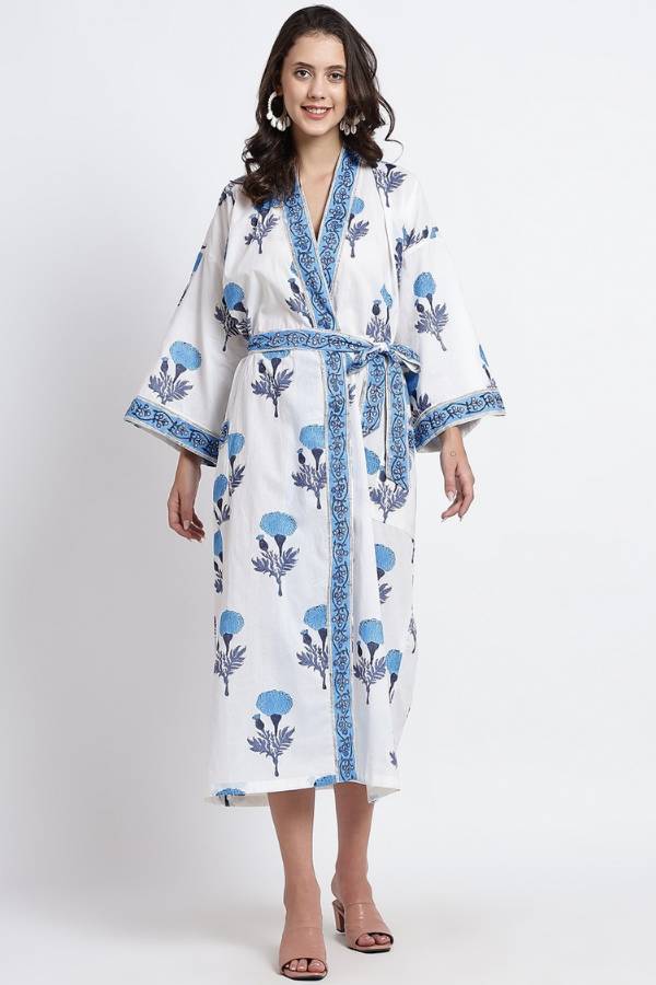Cotton Kimono - Blue - Hi Handmade