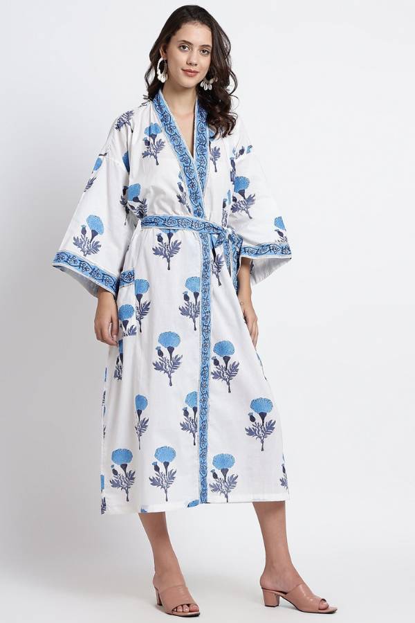 Cotton Kimono - Blue - Hi Handmade