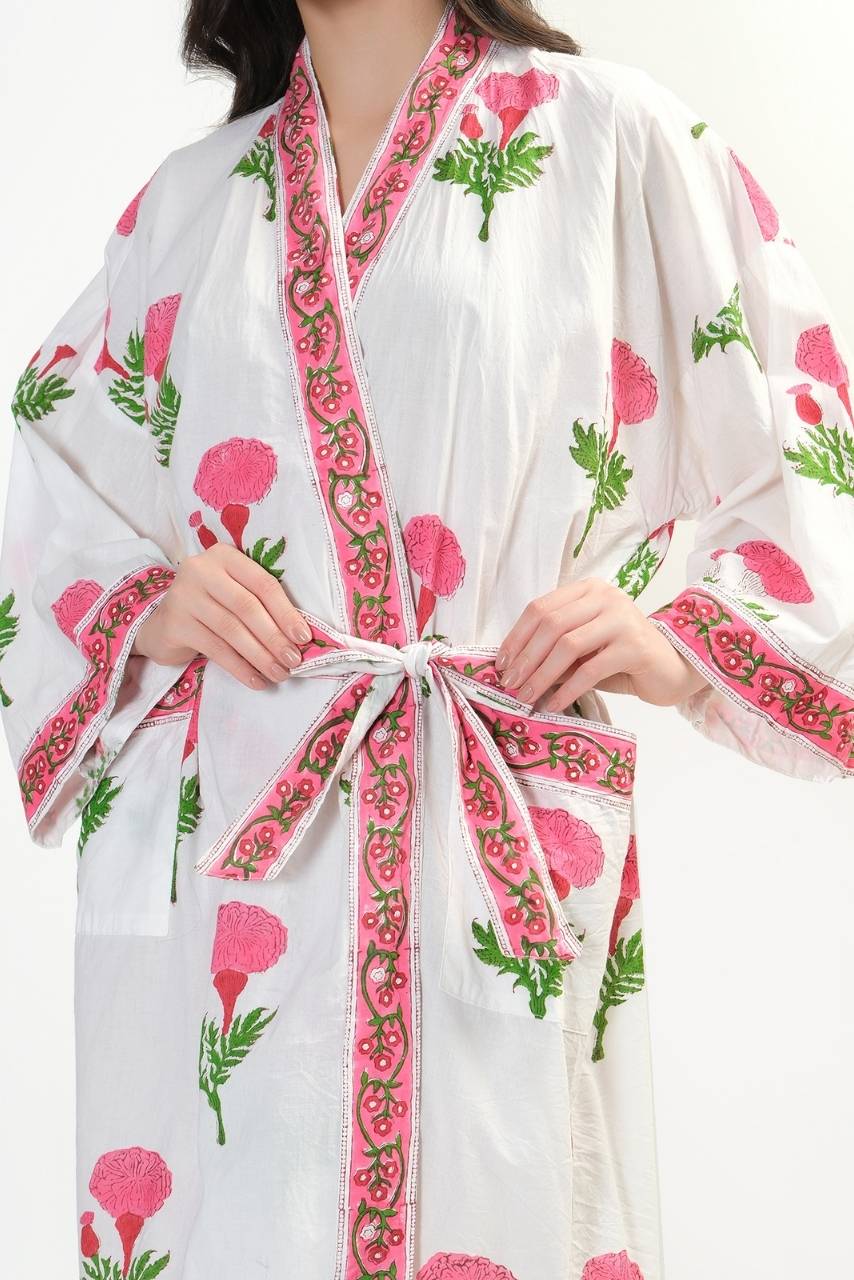 Cotton Kimono - Pink - Hi Handmade