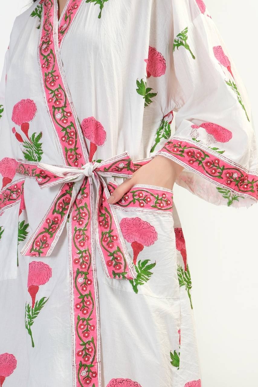 Cotton Kimono - Pink - Hi Handmade