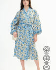 Cotton Kimono Robe - Dahlia - Hi Handmade