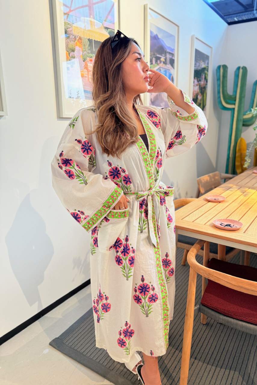 Cotton Kimono Robe - Orchid - Hi Handmade