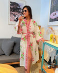Cotton Kimono Robe - Rose - Hi Handmade