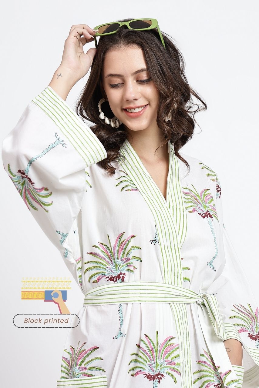 Cotton Kimono - White - Hi Handmade