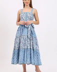 Cotton Maxi Sundress - Blue - Hi Handmade