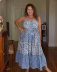Cotton Maxi Sundress - Blue - Hi Handmade