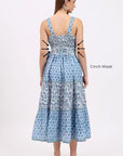 Cotton Maxi Sundress - Blue - Hi Handmade