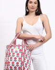 Cotton Reusable Bag - Red - Hi Handmade