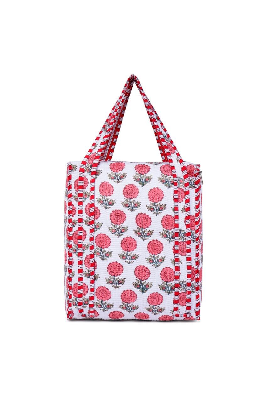 Cotton Reusable Bag - Red - Hi Handmade