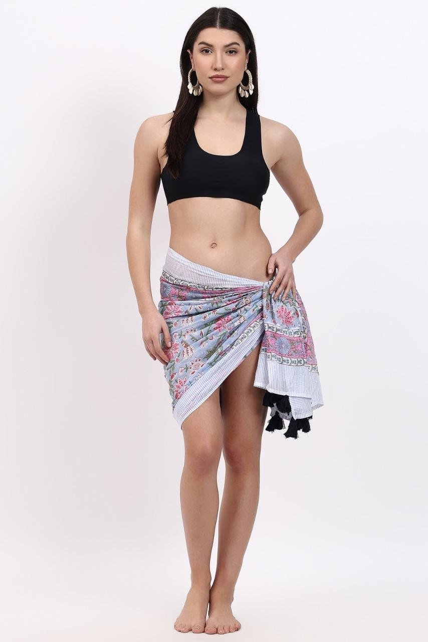 Cotton Sarong - Poinsettia - Hi Handmade