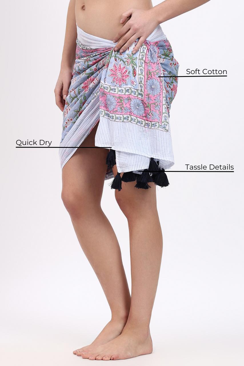 Cotton Sarong - Poinsettia - Hi Handmade