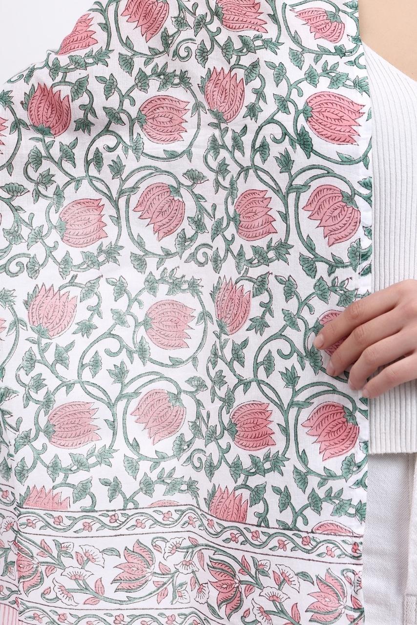 Cotton Scarf - Lotus - Hi Handmade
