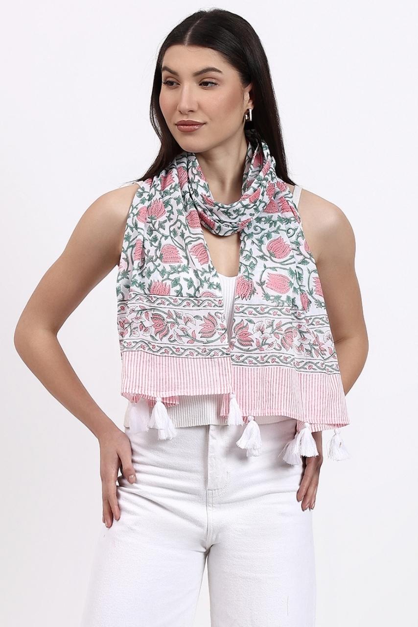 Cotton Scarf - Lotus - Hi Handmade