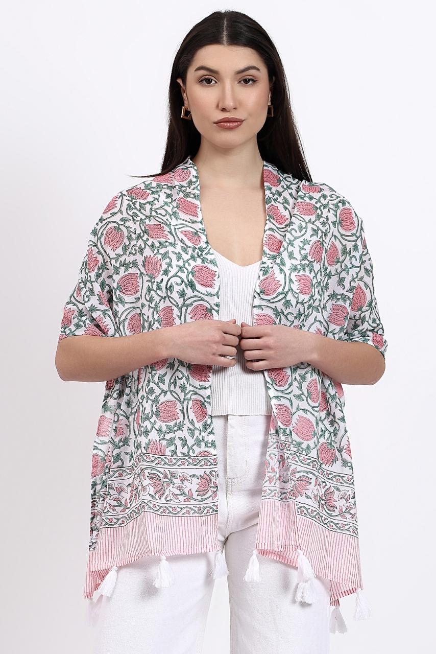 Cotton Scarf - Lotus - Hi Handmade