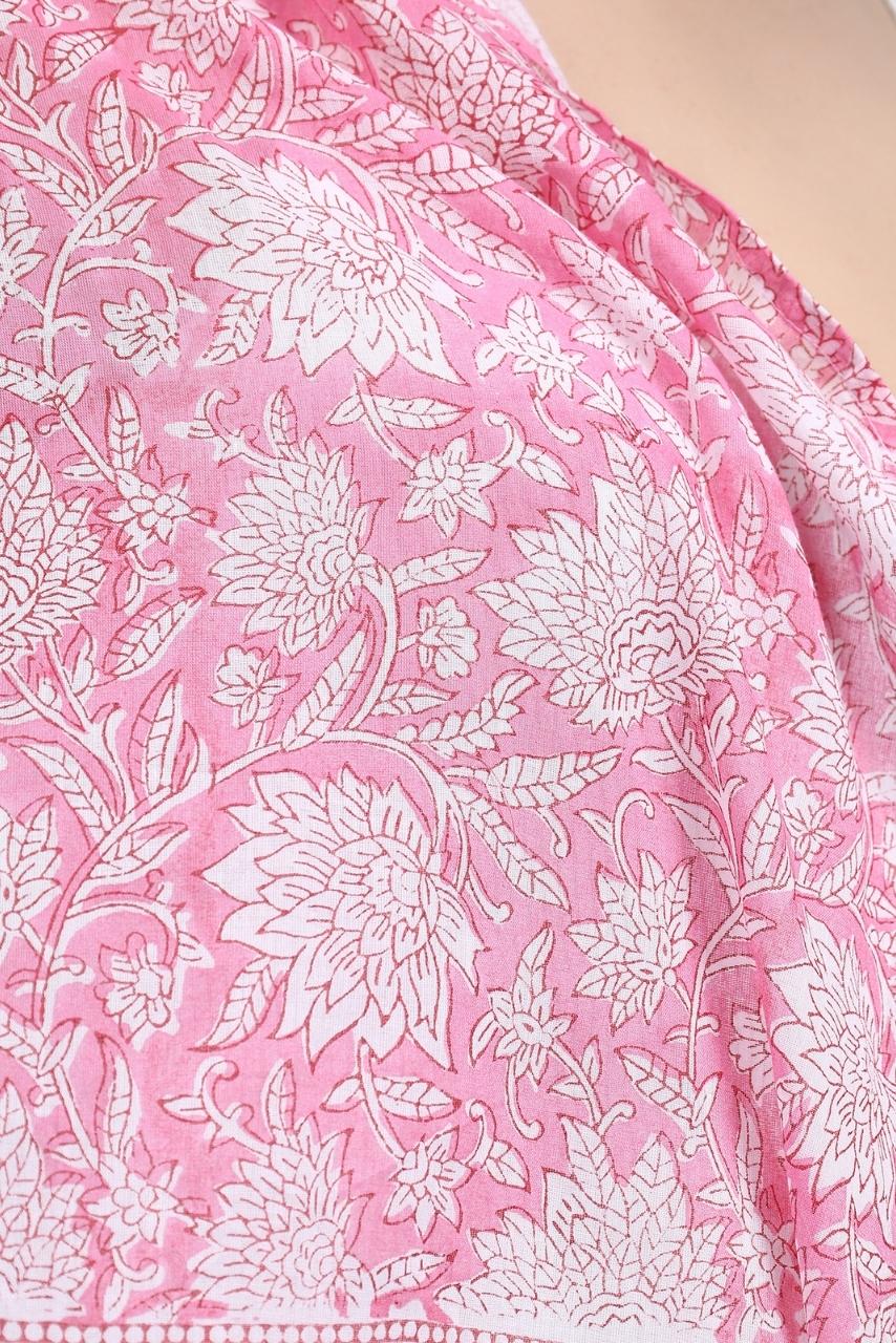 Cotton Scarf - Pink - Hi Handmade