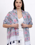 Cotton Scarf - Poinsettia - Hi Handmade