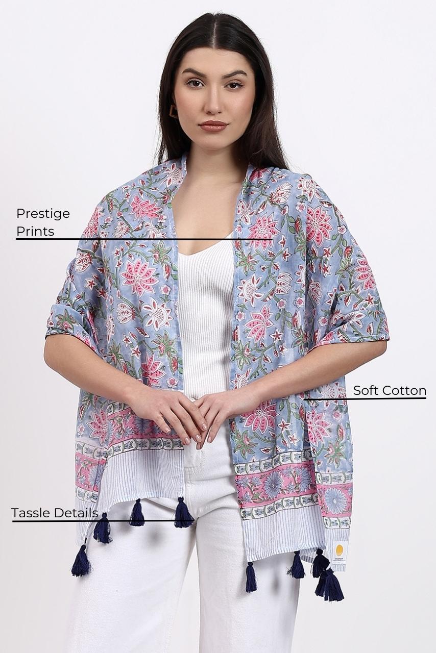 Cotton Scarf - Poinsettia - Hi Handmade