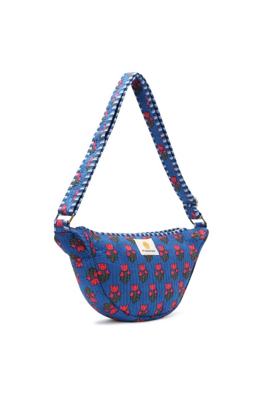 Cotton Sling Bag - Blue - Hi Handmade