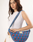 Cotton Sling Bag - Blue - Hi Handmade