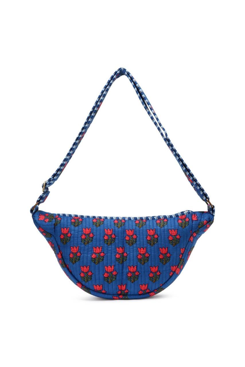 Cotton Sling Bag - Blue - Hi Handmade