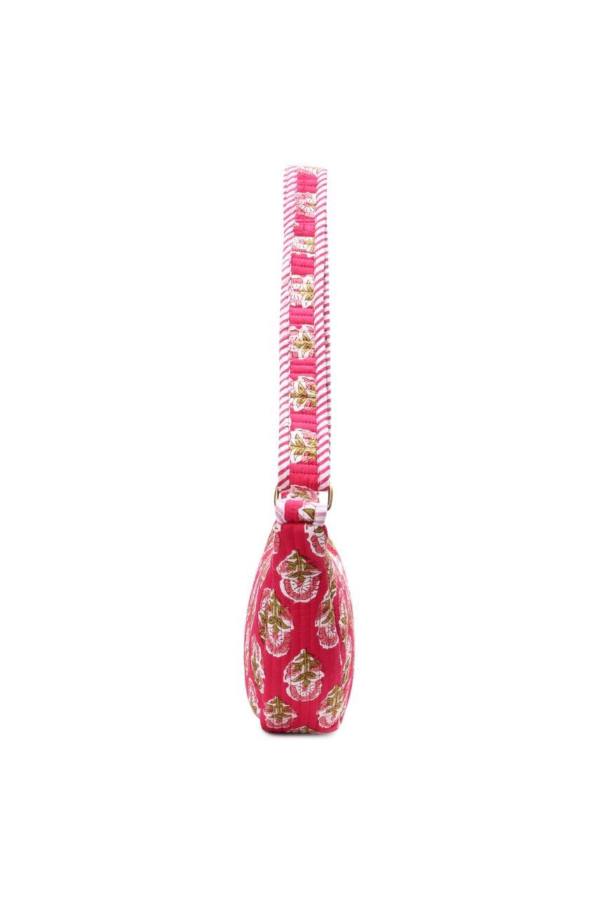 Cotton Sling Bag - Pink - Hi Handmade