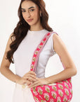 Cotton Sling Bag - Pink - Hi Handmade