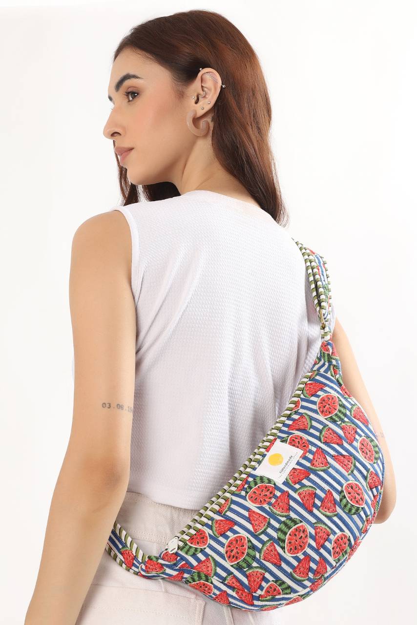 Cotton Sling Bag - Watermelon - Hi Handmade