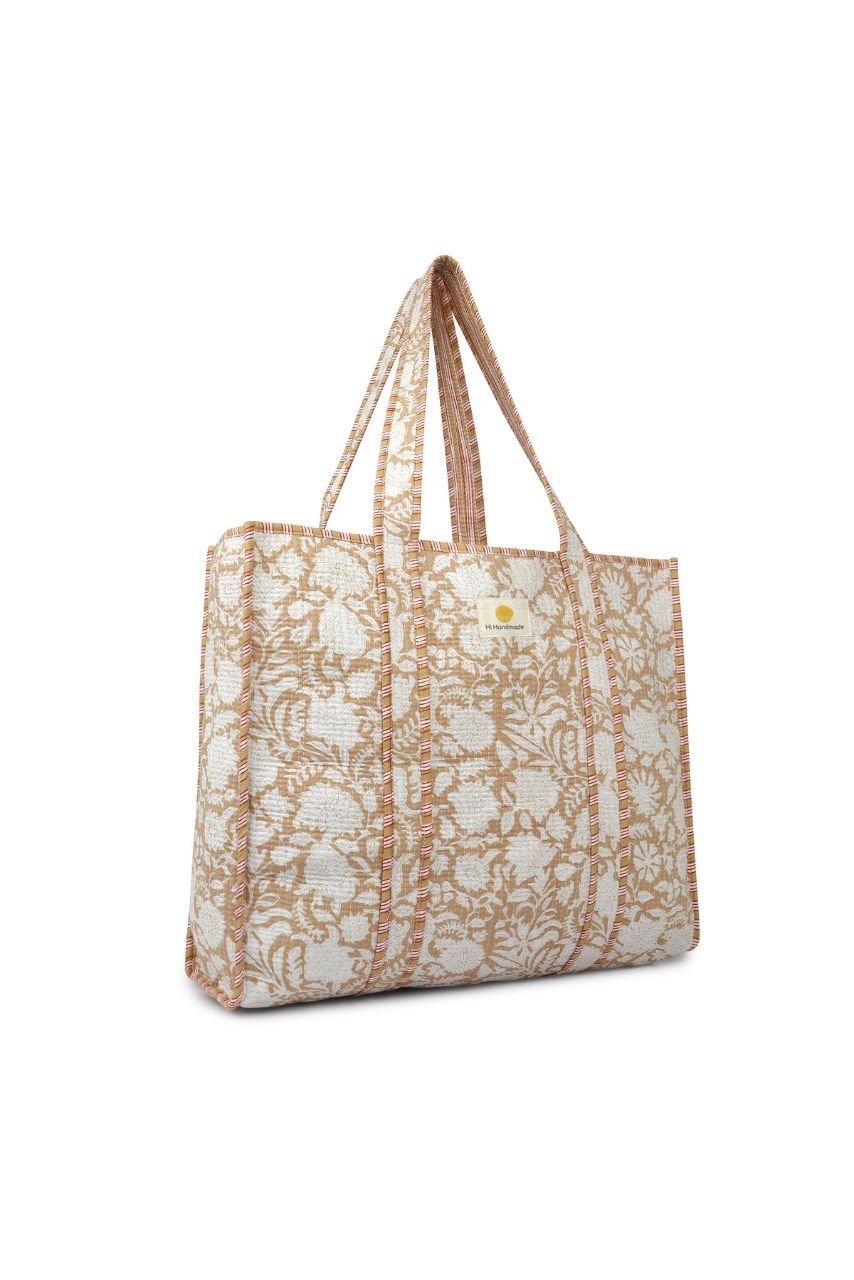Cotton Tote Bag - Beige - Hi Handmade