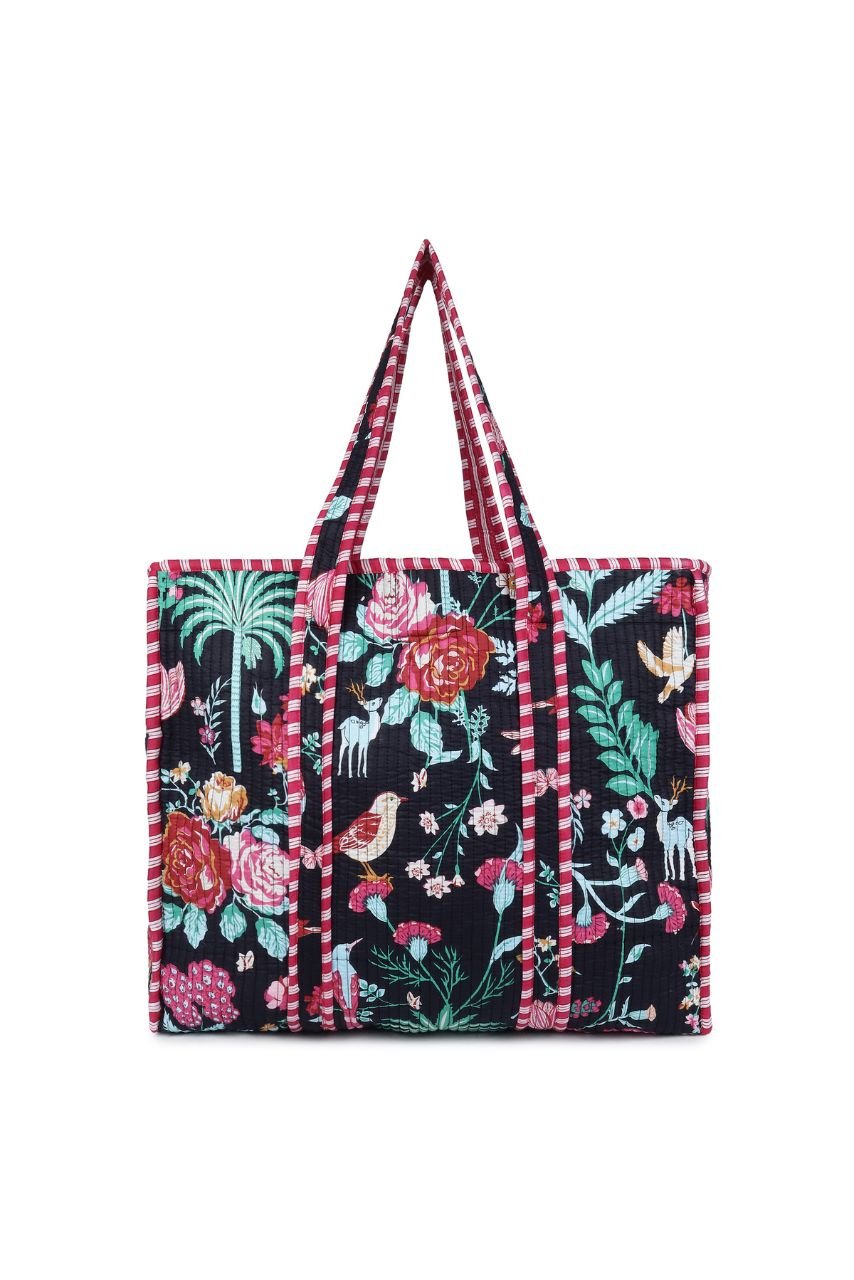 Cotton Tote Bag - Black - Hi Handmade