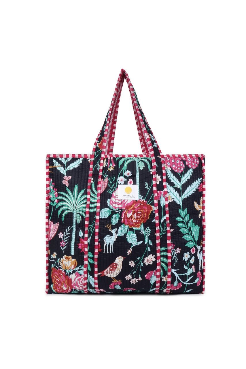 Cotton Tote Bag - Black - Hi Handmade