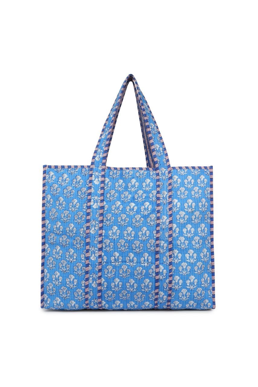 Cotton Tote Bag - Blue Daisy - Hi Handmade