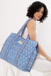 Cotton Tote Bag - Blue Daisy - Hi Handmade