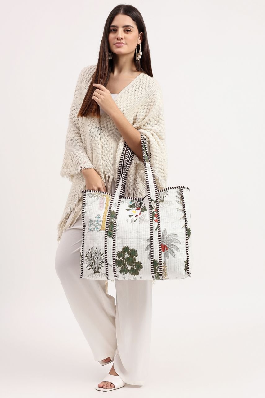 Cotton Tote Bag - White - Hi Handmade
