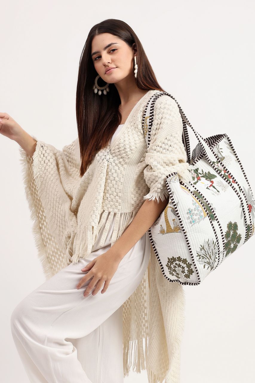Cotton Tote Bag - White - Hi Handmade