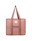 Cotton Tote Bag With Zip - Argyle Sand - Hi Handmade