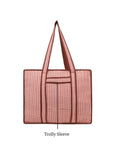 Cotton Tote Bag With Zip - Argyle Sand - Hi Handmade