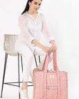 Cotton Tote Bag With Zip - Cronulla Stripe - Hi Handmade