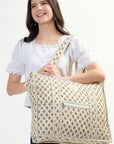 Cotton Tote Bag With Zip - Ivory - Hi Handmade
