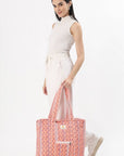 Cotton Tote Bag With Zip - Petal Peach - Hi Handmade