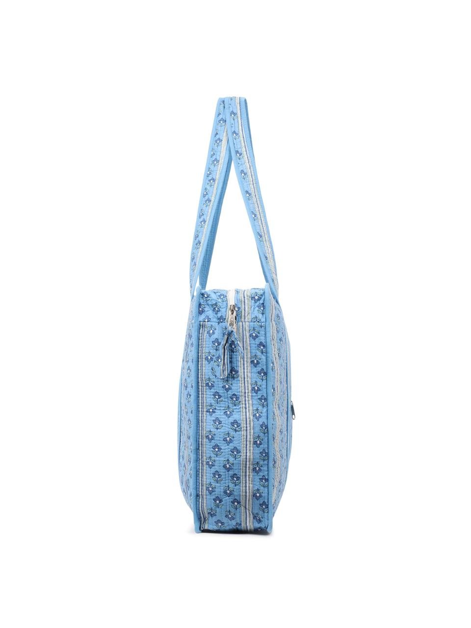 Cotton Tote Bag With Zip - Petal Stripe - Hi Handmade
