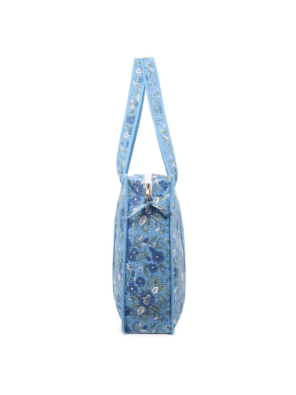 Cotton Tote Bag With Zip - Sahiba Floral - Hi Handmade