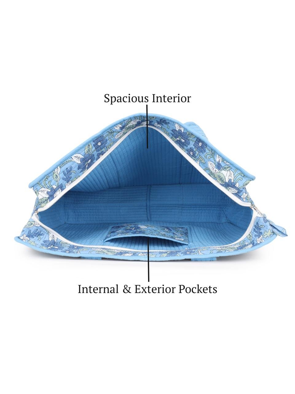 Cotton Tote Bag With Zip - Sahiba Floral - Hi Handmade