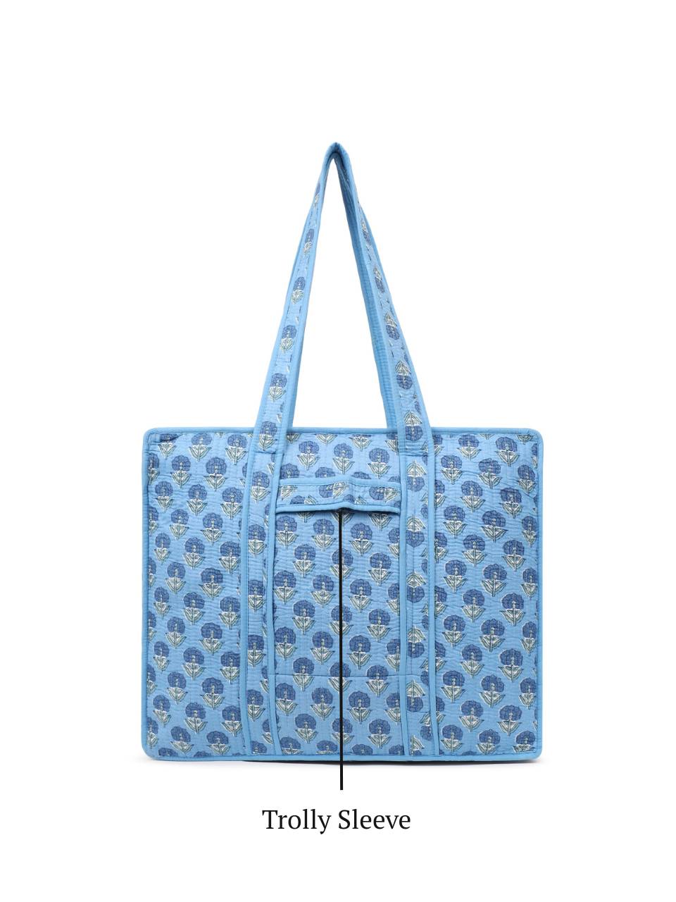 Cotton Tote Bag With Zip - Sahiba Motif - Hi Handmade