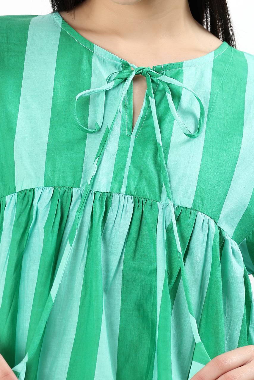 Dera Cotton Top - Green - Hi Handmade