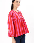 Dera Cotton Top - Pink - Hi Handmade