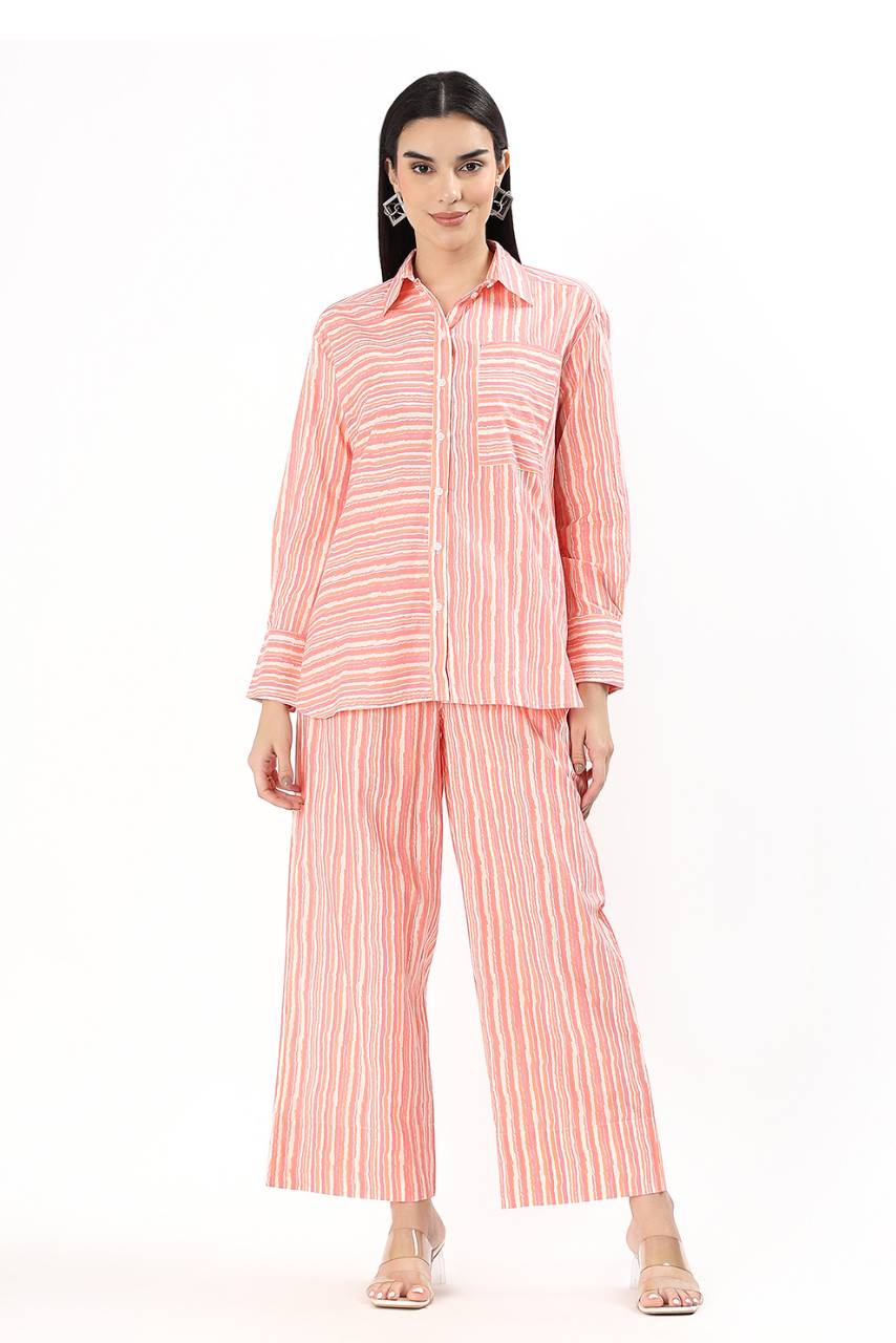 Dharma Relaxed Pant - Peach Stripe - Hi Handmade