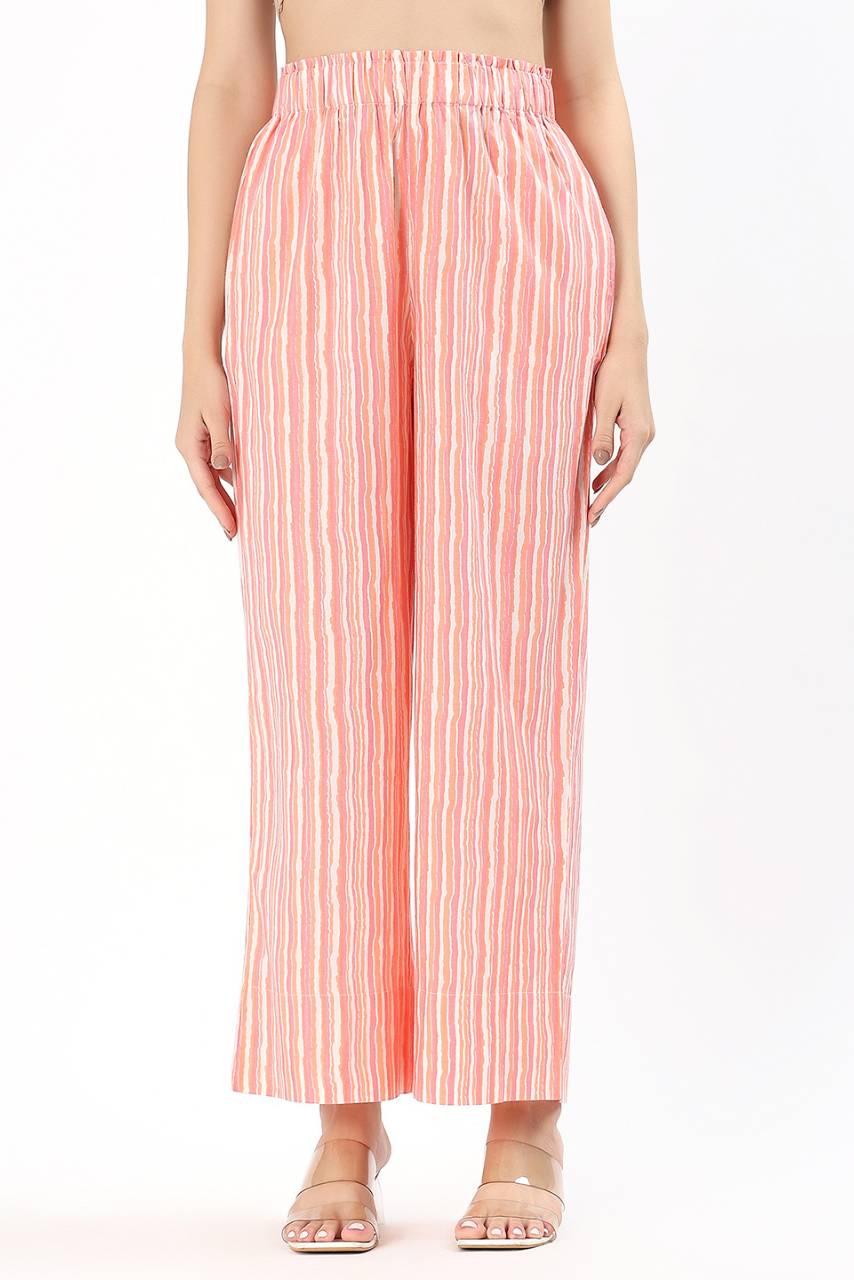 Dharma Relaxed Pant - Peach Stripe - Hi Handmade
